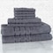 Hastings Home Hastings Home 8 Piece 100 Percent Cotton Plush Bath Towel Set - Silver 877694WTF - alternate 2